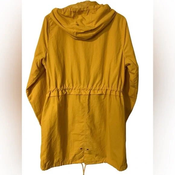 1 Sunset Lane Yellow Jacket Size M Rain Classic Hood Windbreaker - Picture 3 of 5